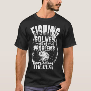 Vissen Vissen En Bier Grappig Vissen Citaat T-Shi T-shirt