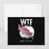 Vissen Visser Vis Liefhebbers Geschenk WTF Waar Is Briefkaart (Voorkant / Achterkant)