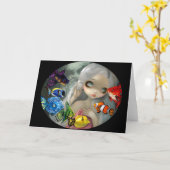 "Vissen Volant: Arc-en-Ciel" Greeting Card Kaart (Gele Bloem)