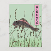 Vissen voor een kat briefkaart (Voorkant)