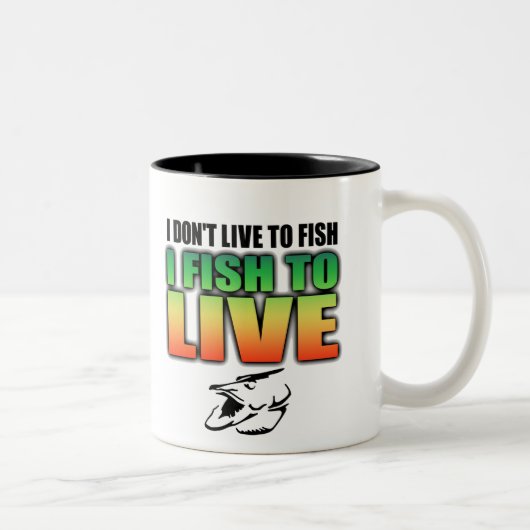 Vissen voor live-Mok Tweekleurige Koffiemok (Rechts)