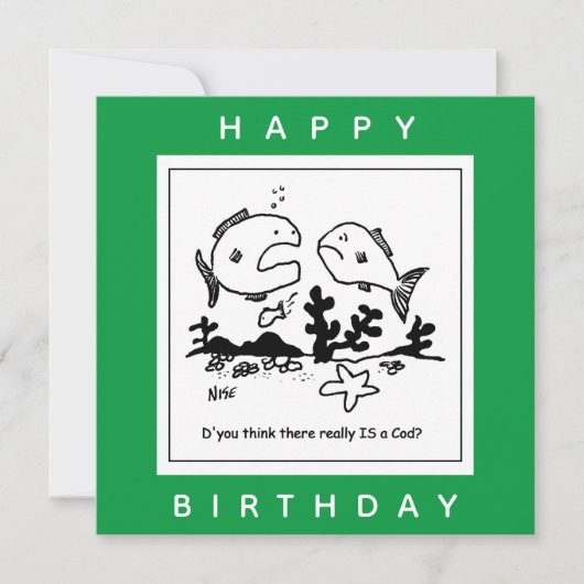 Vissen vragen zich af of er een God-cartoon is Kaart (Voorkant)