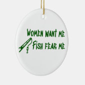 Vissen vrezen me, Vist Fisher Keramisch Ornament (Rechts)