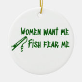 Vissen vrezen me, Vist Fisher Keramisch Ornament (Voorkant)