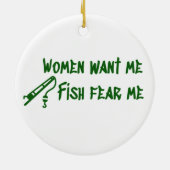 Vissen vrezen me, Vist Fisher Keramisch Ornament (Achterkant)