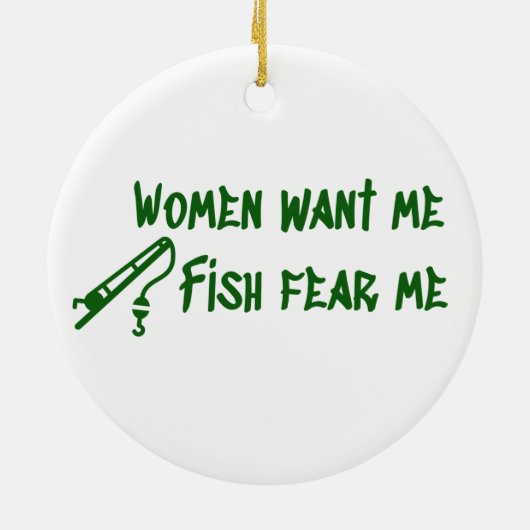 Vissen vrezen me, Vist Fisher Keramisch Ornament (Achterkant)