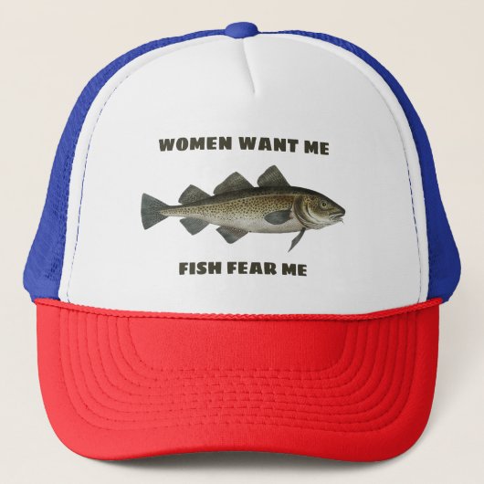 Vissen vrezen mij trucker pet (Voorkant)