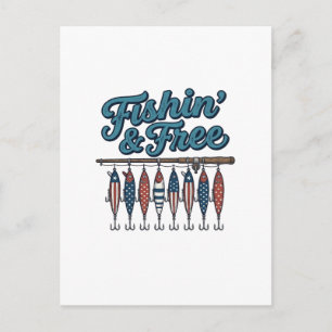 Vissen & Vrij Patriottische Vislokker Retro Briefkaart