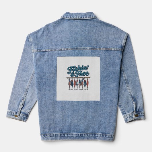 Vissen & Vrij Patriottische Vislokker Retro Denim Jacket (Achterkant)