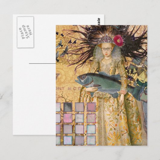  Vissen Vrouw Gothic Classic Briefkaart (Voorkant / Achterkant)