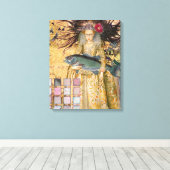  Vissen Vrouw Gothic Classic Canvas Afdruk (Insitu (Houten vloer))