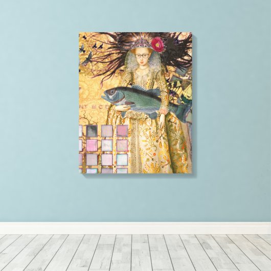  Vissen Vrouw Gothic Classic Canvas Afdruk (Insitu (Houten vloer))