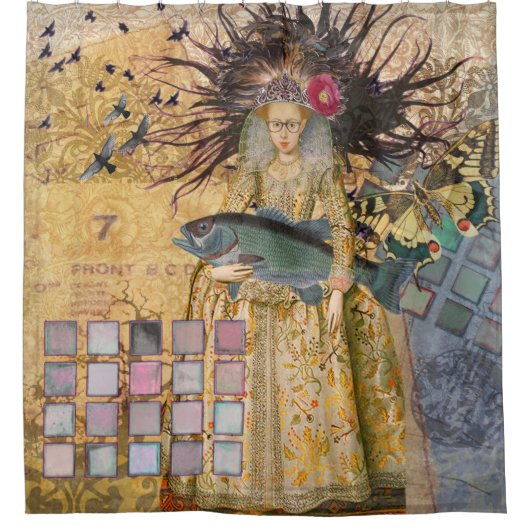  Vissen Vrouw Gothic Classic Douchegordijn (Voorkant)