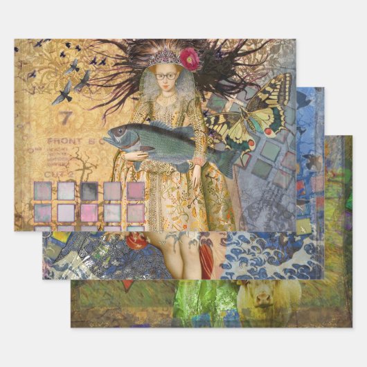  Vissen Vrouw Gothic Classic Inpakpapier Vel (Set)