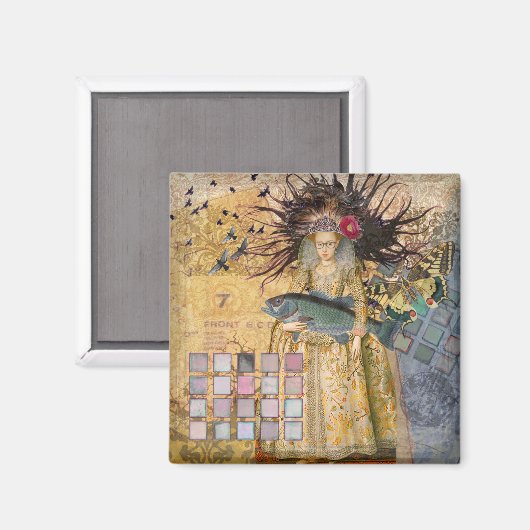  Vissen Vrouw Gothic Classic Magneet (Voorkant / Achterkant)