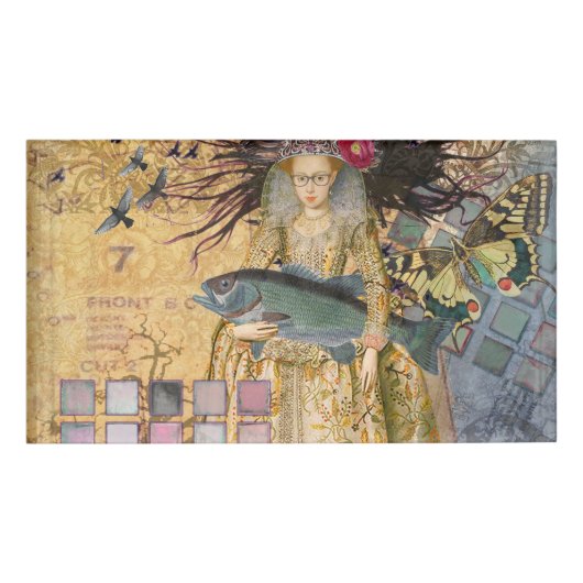  Vissen Vrouw Gothic Classic Naambadge (Voorkant)