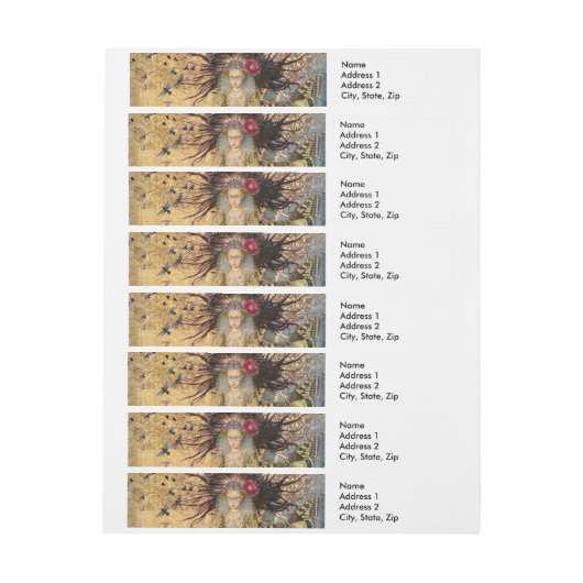  Vissen Vrouw Gothic Classic Omwikkelbaar Adreslabel (Vel)