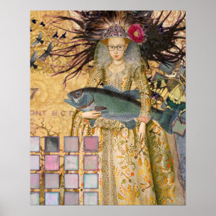  Vissen Vrouw Gothic Classic Poster