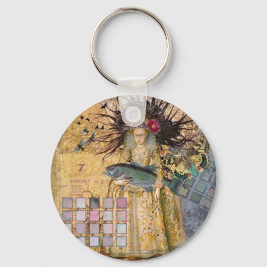  Vissen Vrouw Gothic Classic Sleutelhanger (Voorkant)