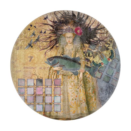  Vissen Vrouw Gothic Classic Snijplank (Voorkant)