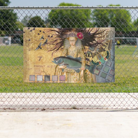  Vissen Vrouw Gothic Classic Spandoek (Insitu)