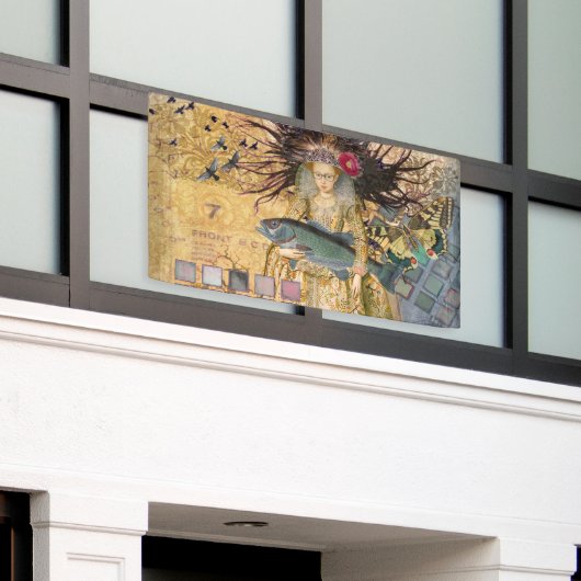  Vissen Vrouw Gothic Classic Spandoek (Buitenkant Gebouw)