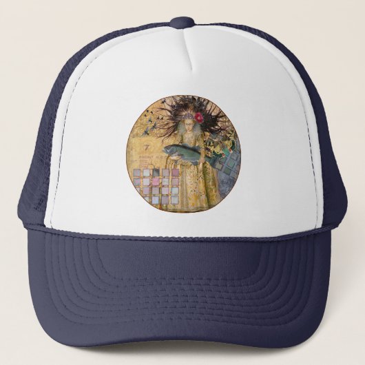  Vissen Vrouw Gothic Classic Trucker Pet (Voorkant)