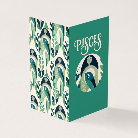 Vissen vrouw kaart (Buitenkant)