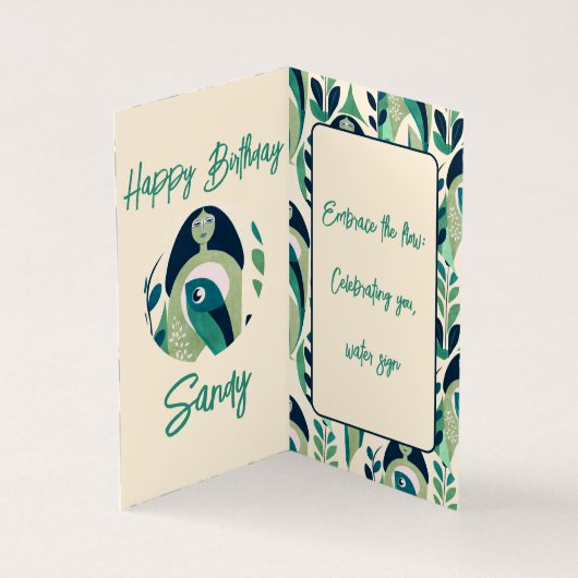 Vissen vrouw kaart (Binnen)