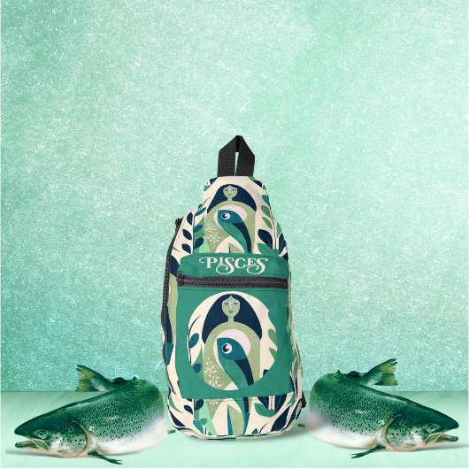 Vissen vrouw sling bag