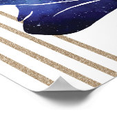 Vissen Vrouwelijk Blauw Goud Zodiac Design Poster (Hoek)