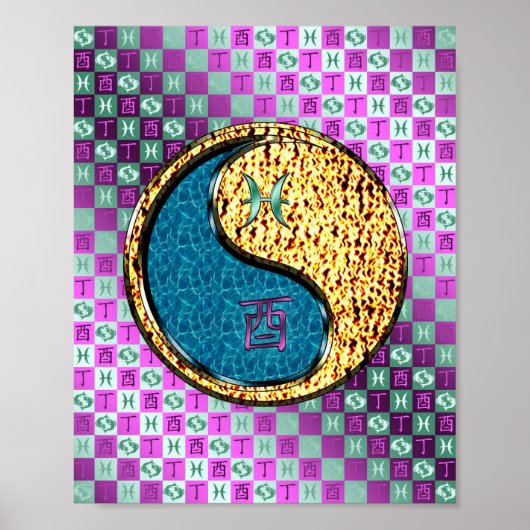 Vissen & vuur Haan Poster (Voorkant)