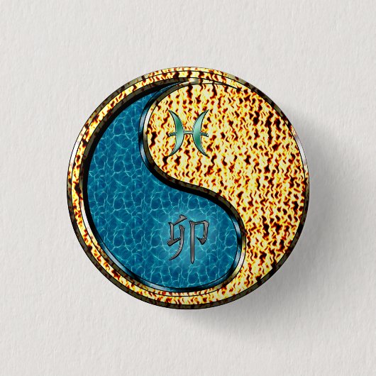 Vissen & Vuur Konijn Ronde Button 3,2 Cm (Voorkant)