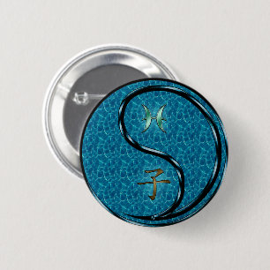 Vissen & Water Rat Ronde Button 5,7 Cm