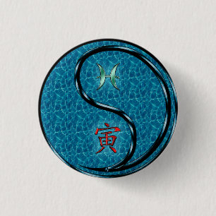 Vissen & Water Tijger Ronde Button 3,2 Cm