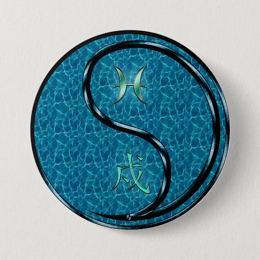 Vissen & Waterhond Ronde Button 7,6 Cm (Voorkant)