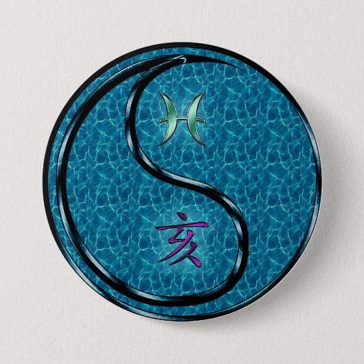 Vissen & Waterzwijn Ronde Button 7,6 Cm (Voorkant)