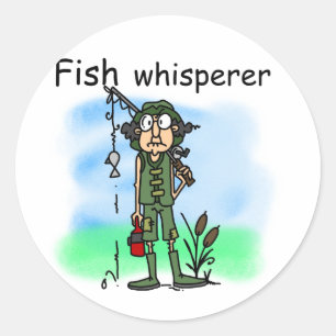 Vissen Whisperer Ronde Sticker