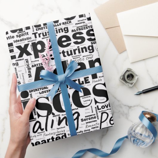 Vissen Word Cloud Zodiac Inspiratie Cadeaupapier (Geschenken)