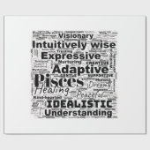 Vissen Word Cloud Zodiac Inspiratie Cadeaupapier (Vlak)
