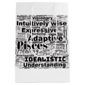 Vissen Word Cloud Zodiac Inspiratie Medium Cadeauzakje (Achterkant)