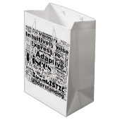 Vissen Word Cloud Zodiac Inspiratie Medium Cadeauzakje (Achterkant Gekanteld)