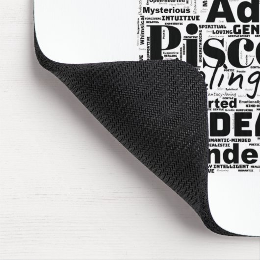 Vissen Word Cloud Zodiac Inspiratie Muismat (Hoek)