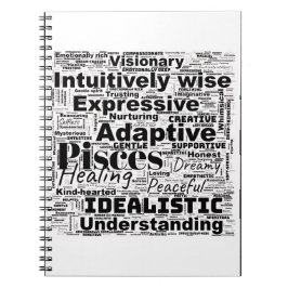 Vissen Word Cloud Zodiac Inspiratie Notitieboek