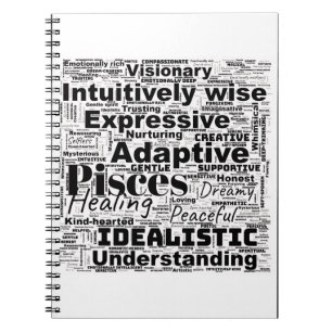 Vissen Word Cloud Zodiac Inspiratie Notitieboek