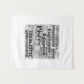 Vissen Word Cloud Zodiac Inspiratie Tapestry Wandkleed (Voorkant (horizontaal))
