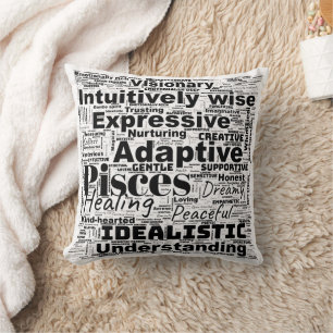 Vissen Word Cloud Zodiac Inspiration Sierkussen