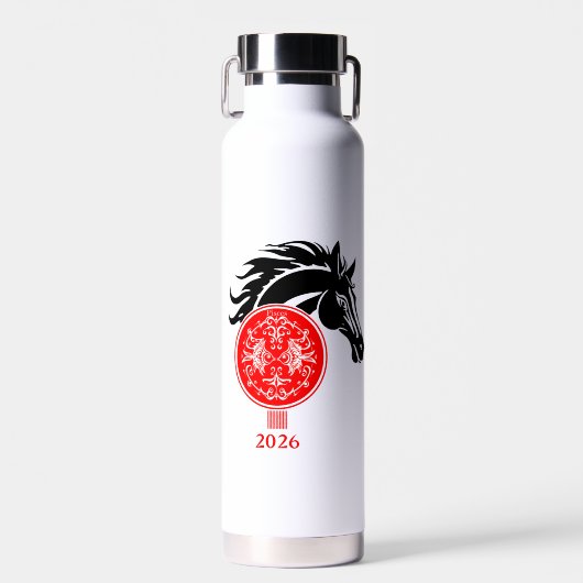 Vissen x Jaar van het Paard 2026 Waterfles (Voorkant)