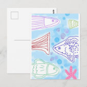 Vissen zee kunst briefkaart (Voorkant / Achterkant)