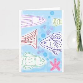 Vissen zee kunst kaart